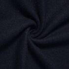 Close-up of dark navy blue fabric twisted into a spiral shape.