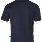 Navy blue short-sleeve polo shirt shown from the back.