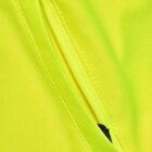 Close-up of a yellow fabric with a zipper partially open.