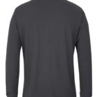 A plain black long-sleeve shirt shown from the back.
