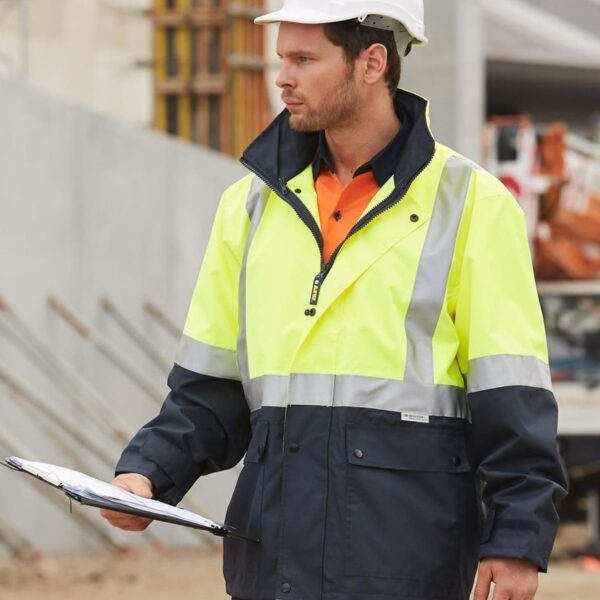 Hi-Vis Two Colour Water Proof Jacket With Tapes