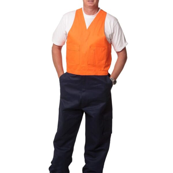 Hi-His Two Colour Men's Cotton Drill Action Back Overall