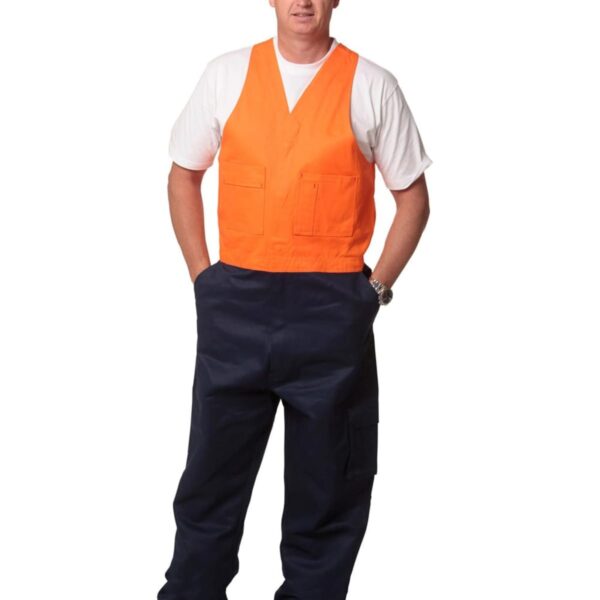 Hi-Vis Two Tone Men's Cotton Drill  Back Stout Overall
