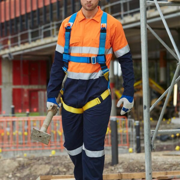 Hi-Vis Men's Light Cotton Coverall with Tape