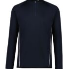 Navy long-sleeve pullover with a quarter-zip and white accents on the sides.