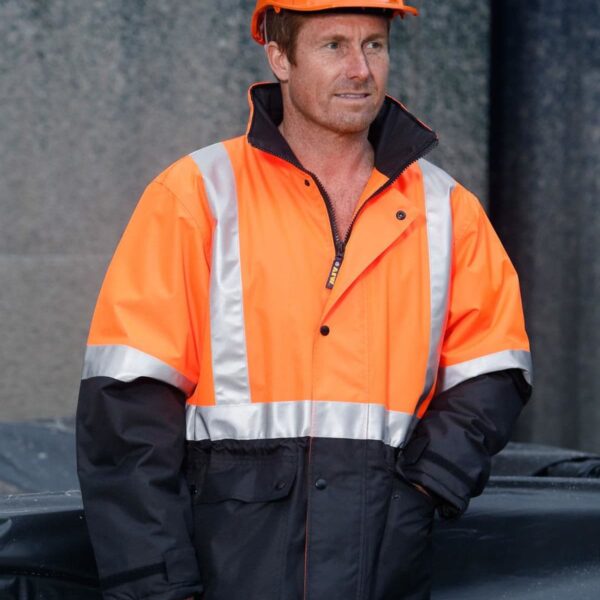 Hi-Vis Two Colours Rain Proof Jacket With 3M Tapes