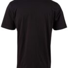 Back view of a plain black short-sleeve t-shirt on a white background.