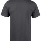 Back view of a plain dark gray short-sleeve t-shirt on a white background.