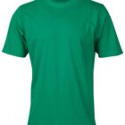 Plain green short-sleeve t-shirt on a white background.