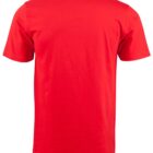 Plain red short-sleeve t-shirt shown from the back.
