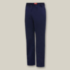 Navy Explorer Shield straight-leg trousers on a plain light background.