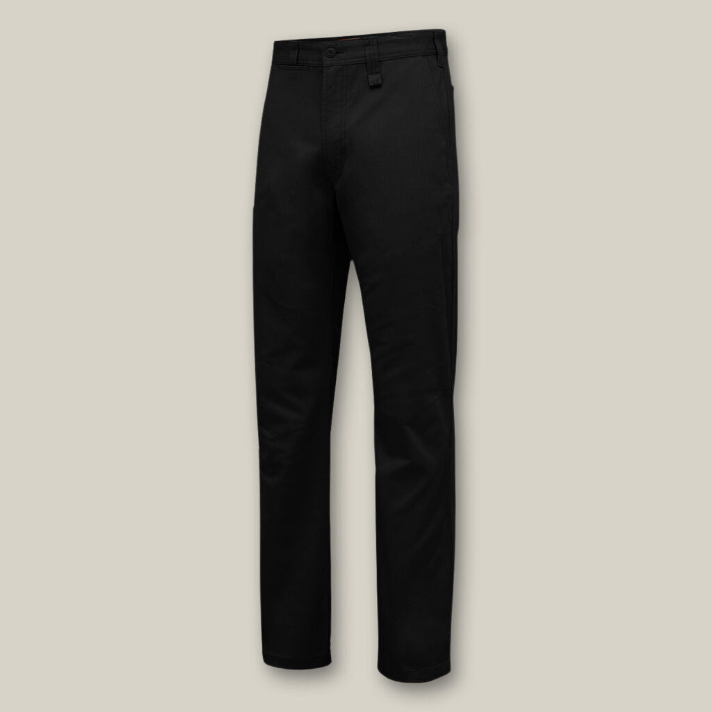 Black Explorer Shield pants with straight legs shown on a plain beige background.