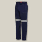Explorer Shield navy work pants with reflective stripes and a side cargo pocket.