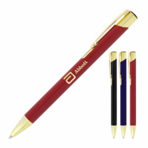 Executive Metal Pen Ballpoint Matte Finish Gold Trim Julie