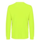 Plain neon yellow long-sleeve shirt shown from the back against a white background.