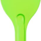 Bright green plastic scraper with a short handle.