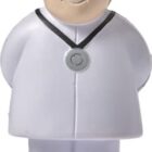 Toy figure of a doctor with a stethoscope, wearing a white coat.