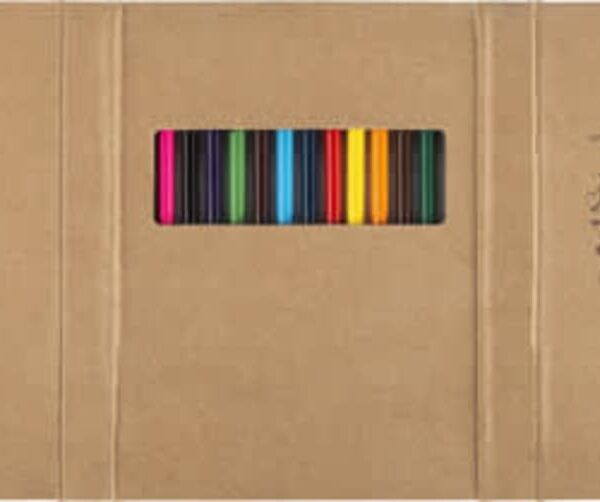 Brown book cover with a colorful vertical stripe window and decorative text on the right.