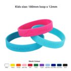 Two colorful silicone bracelets with tennis logos; color options shown below.