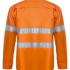 Orange high-visibility shirt with silver reflective stripes on the back.