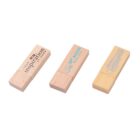 Three wooden USB drives with different engraved logos and designs on a white background.