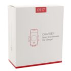 Box of a Smart Grip Wireless Car Charger with red text and illustration.