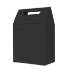 Black cardboard gable box with a handle on top.