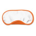 A white sleep mask with an orange trim, shown against a plain background.