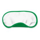 A white eye mask with a bright green trim.