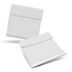Two white, square-shaped envelopes with flap closures. They are displayed on a white background, with one envelope upright and the other slightly angled, casting subtle shadows.