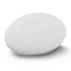 A white spherical pillow with a textured surface is placed against a plain white background. The pillow has a seamless, smooth appearance and is shaped like a rounded egg or pebble.