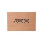 Brown paper bag with ADIO logo in black on the front.
