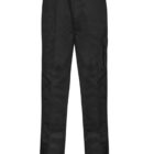 Black cargo pants with multiple pockets, displayed against a white background.