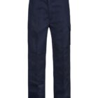 Dark blue cargo pants with multiple pockets, displayed against a white background.