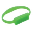 Green silicone bracelet with a rectangular clasp.