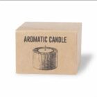 A brown box with Aromatic Candle and a sketch of a candle on it.
