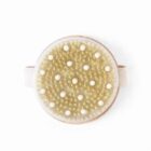 Round handheld brush with bristles and massage nodes on a white background.