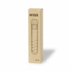 A cardboard box labeled Infuser with a drawing of a test tube and cork on it.