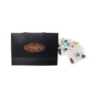 Black gift bag with From My Heart to Yours and assorted colorful greeting cards.