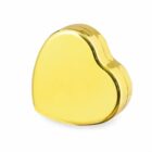 Shiny gold heart-shaped box on a white background.