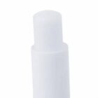 Close-up of a white, untwisted lip balm stick against a plain white background.