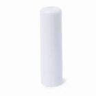 A plain white cylindrical object standing upright on a white background.