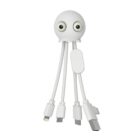 White octopus-shaped USB charging cable with multiple connectors.