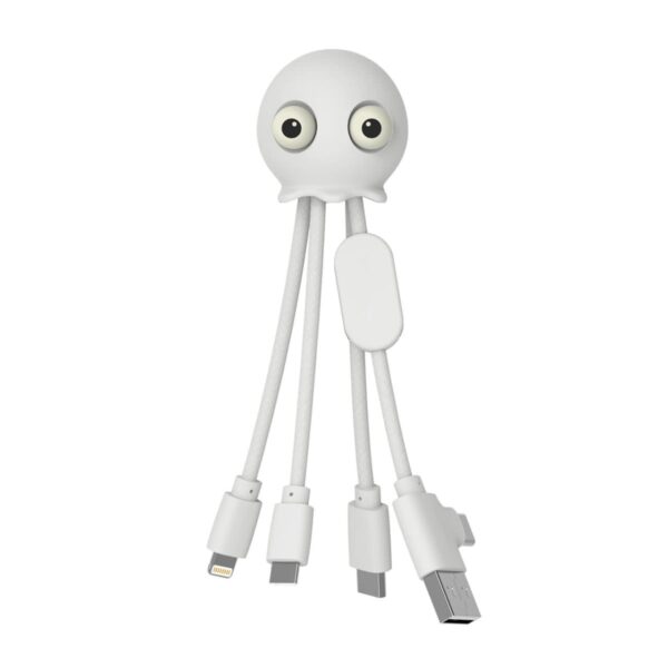 Octopus-shaped multi-charging cable with various connectors.