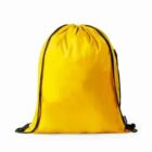 Yellow drawstring backpack on a white background.