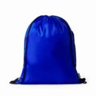 Blue drawstring bag on a white background.