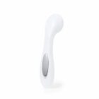 White, ergonomically shaped personal massager with a sleek, minimalist design.