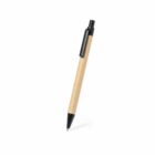 A black and beige retractable ballpoint pen.
