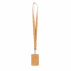 Cork lanyard with a rectangular ID holder attached at the bottom.
