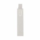 Beige bookmark with a looped strap at the top.